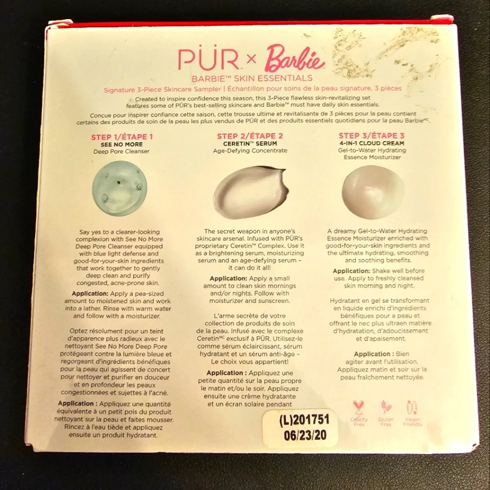 Rare Barbie X PUR Skin Essentials 3-Piece Signature